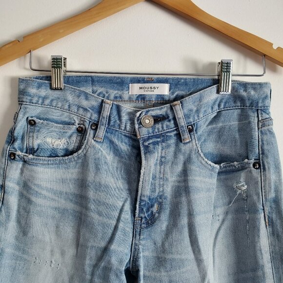 MOUSSEY VINTAGE | Vivian Distressed Light Blue Wash Denim Jeans (Size 26) - Picture 2 of 7
